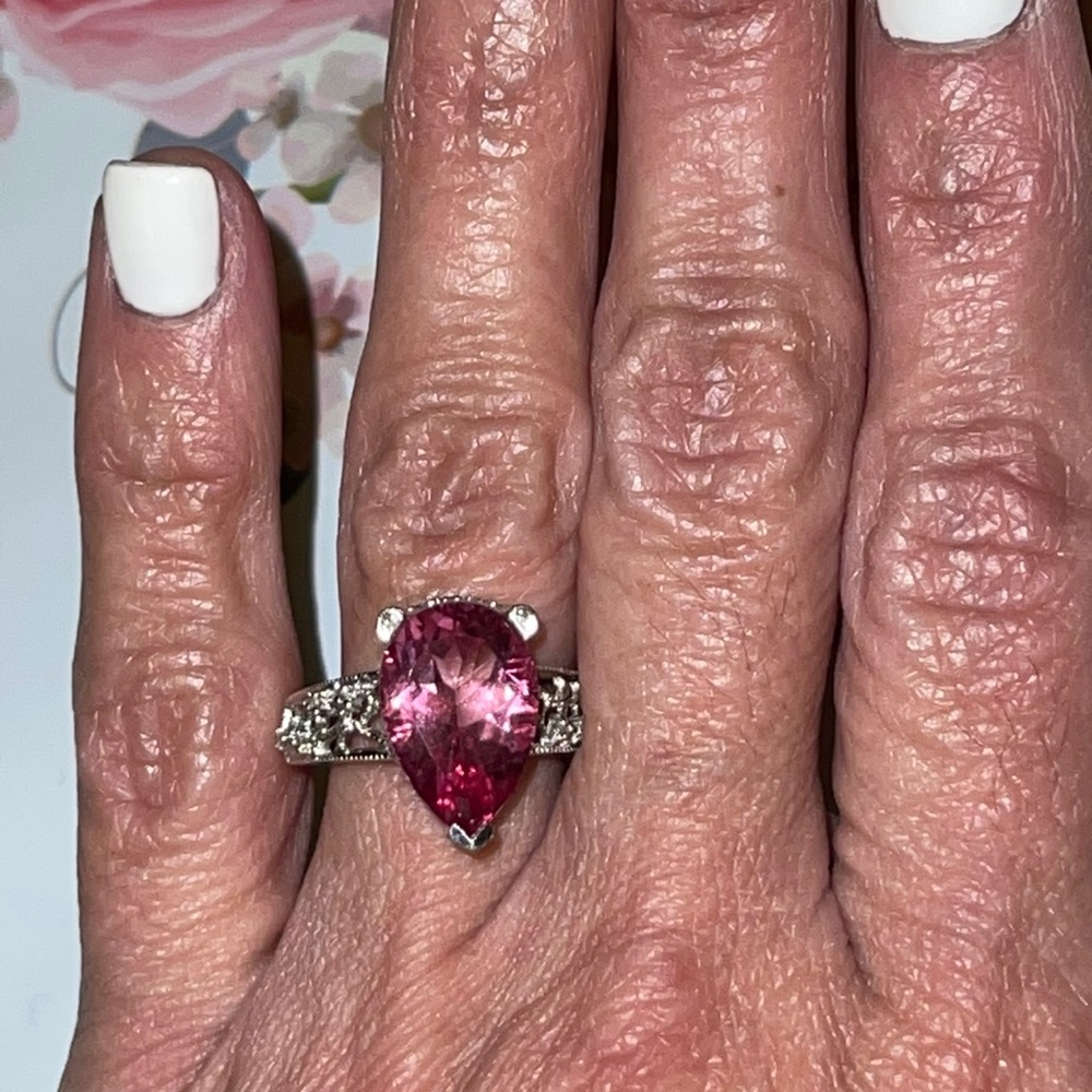Diamond Topaz Ring
